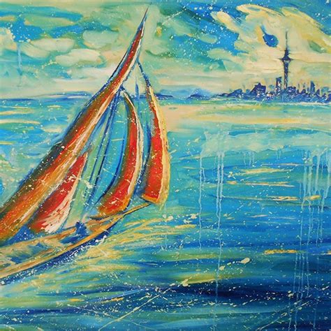 City Of Sails Large Ocean Painting Ekaterina Chernova