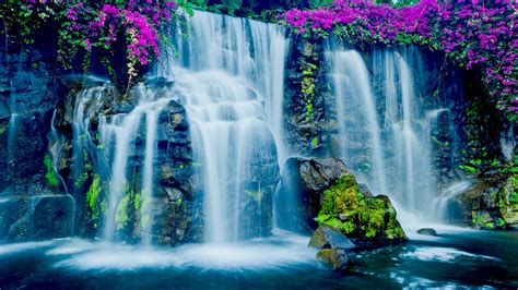 Beautiful Blue Waterfall In Hawaii
