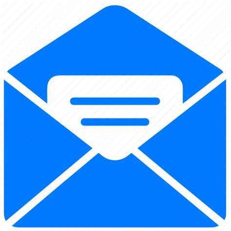 Blue Document Email Envelope Letter Mail Message Open Icon