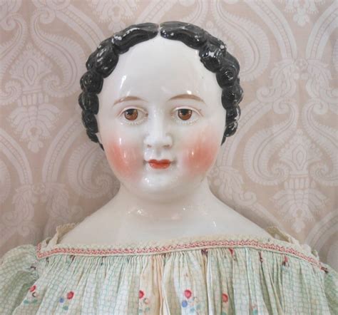 Grand Size German Glazed Porcelain China Head Doll By Kloster Veilsdorf