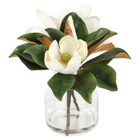 Floral Arrangement Magnolia Floral Arrangement In Glass Vase