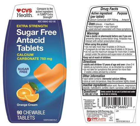 Cvs Health Extra Strength Sugar Free Antacid Details From The Fda Via
