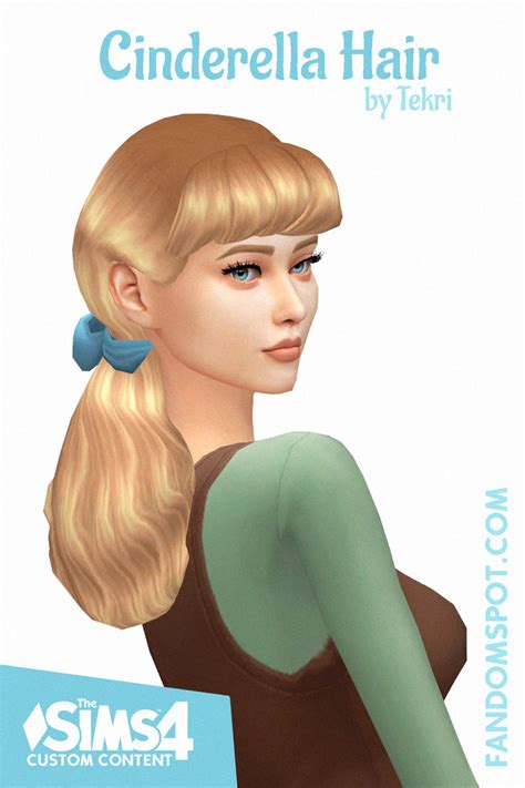 Terkisims Cinderella Hair Ts4 Cc In 2024 Sims 4 Cinderella Hair Sims