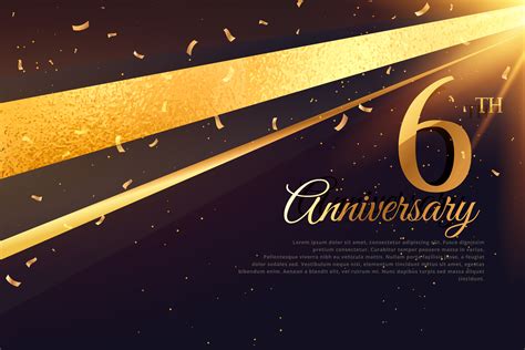 6th Anniversary Celebration Card Template Download Free Vector Art