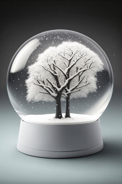 Premium Photo Winter Tree In Snow Globe