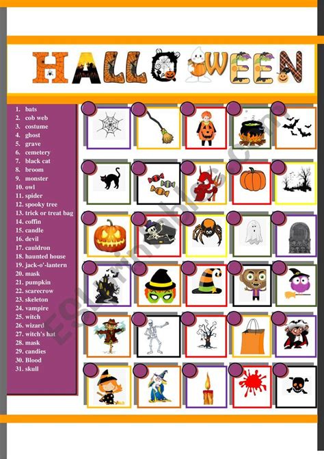 Pictionary Words For Halloween Party Pictionary Words Pictionary For