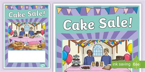 Cake Sale Poster Cake Sale Fundraising Teacher Made
