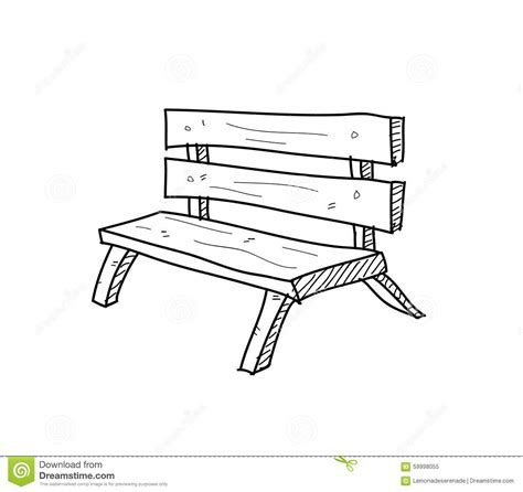 Simple beauty bench with the sunset color illustration. Bench Doodle stock vector. Illustration of cartoon, simple ...