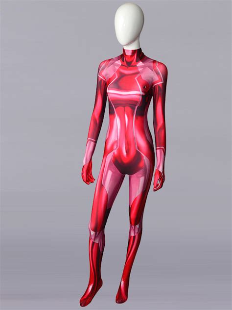 3d Printed Girl Samus Zero Costume Red Color Cosplay Bodysuit [saz1221] 75 99 Superhero