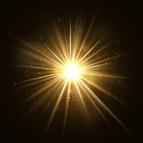 Premium Vector Gold Star Burst Golden Light Explosion Isolated On