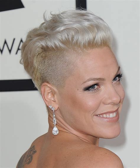 If you are looking for pink's hairstyles you've come to the right place. Pink Short Straight Casual Undercut Hairstyle - Light ...