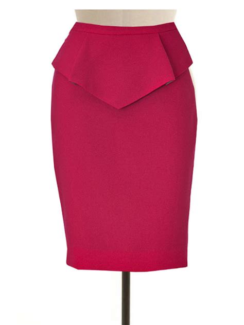 Wool Blend Pencil Skirt With Peplum Custom Made To Fit Fully Lined