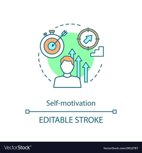 Self Motivation Concept Icon Royalty Free Vector Image