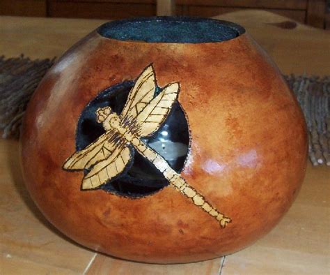 Gourd Art Dragonfly By Silver Moon Artisans Gourds Gourd Art