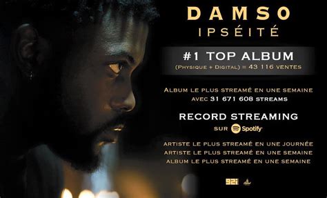 Lalbum Ipséité De Damso Est Certifié Disque Dor