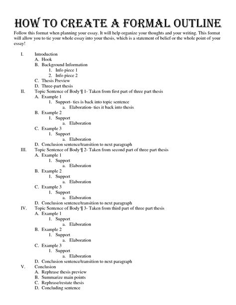 An informative essay has a particular outline upon which it is structured. 18 Best Images of Sample Outline Worksheet - Example Essay ...