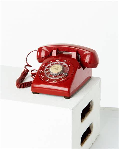 Te010 Scarlet Red Rotary Phone Prop Rental Acme Brooklyn