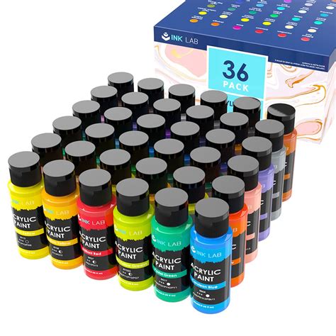Acrylic Paint Set 16 Colors Painting Supplies For Canvas Wood Fabric