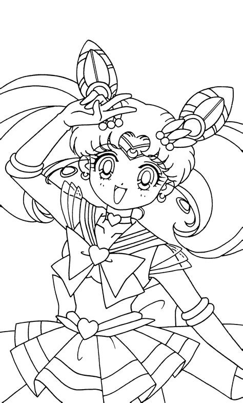 Sailor Chibi Moon Coloriage Dessin A Colorier Illustration Vector