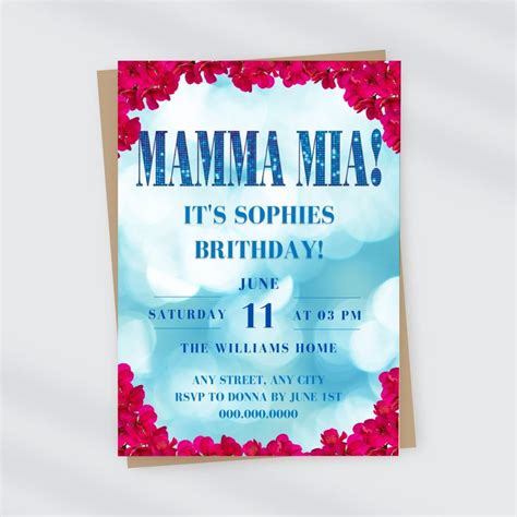 Mamma Mia Invitation Mamma Mia Bridal Shower Disco Etsy Digital