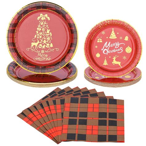 Christmas Paper Plates Christmas Party Supplies Disposable Paper Plates And Napkins Set For