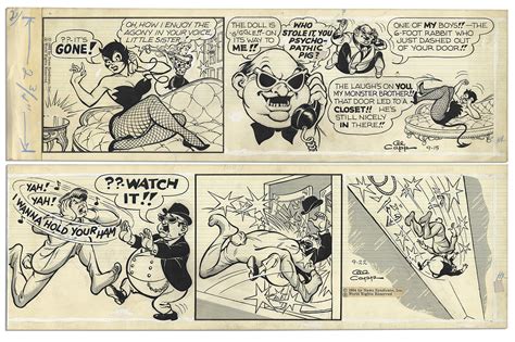 Lot Detail Pair Of Comic Strips Drawn And Signed By Al Capp 15 And 22