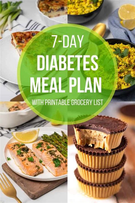 7 Day Diabetes Meal Plan With Printable Grocery List 2022