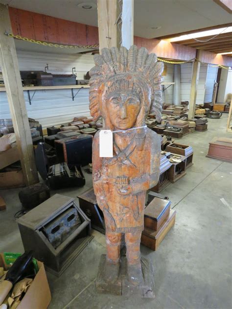 Lot 1014Z - Vintage Hand Carved Wood Indian | VanderBrink Auctions