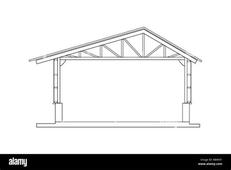 Abstract Outline Drawing Space Frame Structure Of House Vector