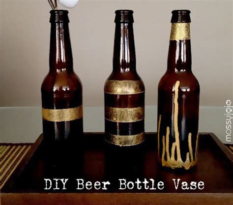 Mossyjojo Diy Gold Beer Bottle Vases Upcycle Diy Christmasdecor