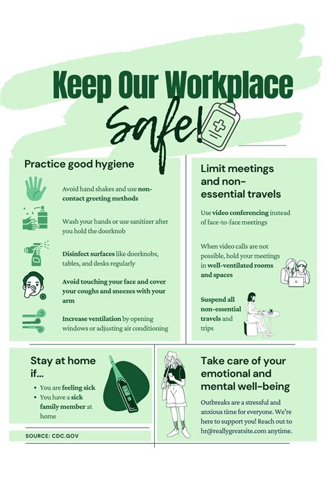 Keep Our Workplace Safe Poster Free Poster Workplace Hygiene