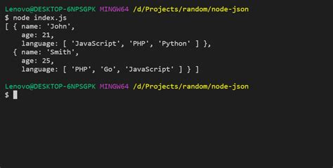 How To Read And Write Json File Using Node Js Geeksforgeeks