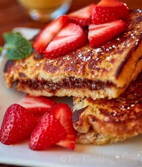 nutella stuffed french toast with strawberries the cooking mom
