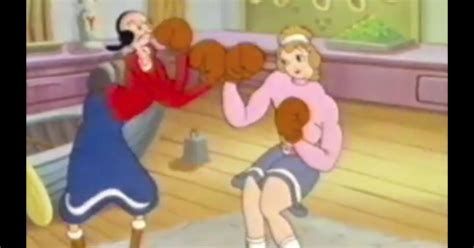 Cartoon Girls Boxing Database Popeye Never Kick A Woman