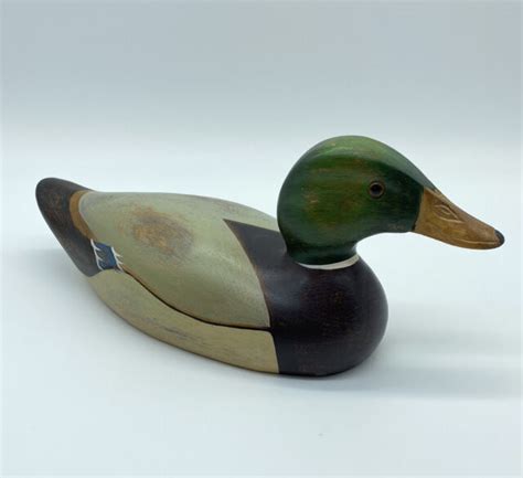 Ducks Unlimited Hand Painted Wood Duck Decoy Mallard Drake Rare Ebay