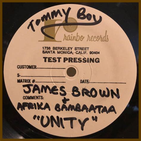 Unity De Afrika Bambaataa James Brown Maxi X Tommy Boy Cdandlp Ref