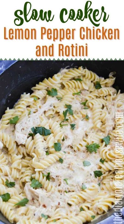 Delicious crock pot recipes for pot roast, pork, chicken, soups and desserts! Slow Cooker Lemon Pepper Chicken and Rotini in 2020 | Stuffed peppers, Chicken stuffed peppers ...