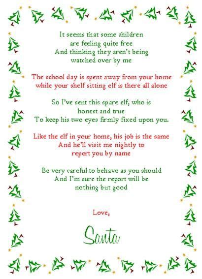 Elf On The Shelf Poem Shelf Elf Could See Him At School Lucky For