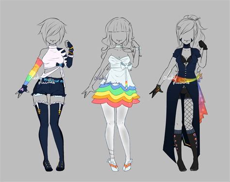 Test Base Rainbow Set Closed By Lotuslumino On Deviantart Fashion Design Drawings Fantasy
