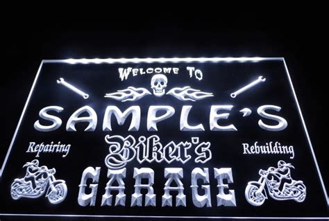 Personalized Motorcycle Garage Sign Light Signs Cave