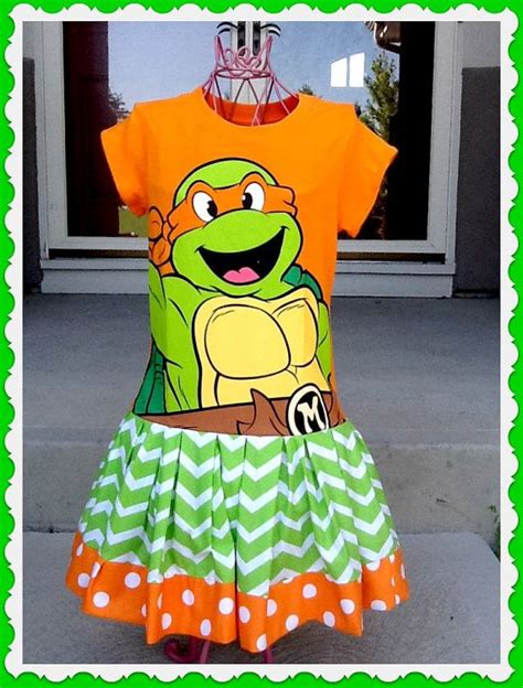 Custom Boutique Michelangelo Teenage Mutant Ninja Turtles Girls Twirl Dress Size 4t Last One