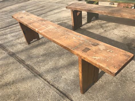 Vintage Industrial European Bench Seat 22923 In Byron Fossil
