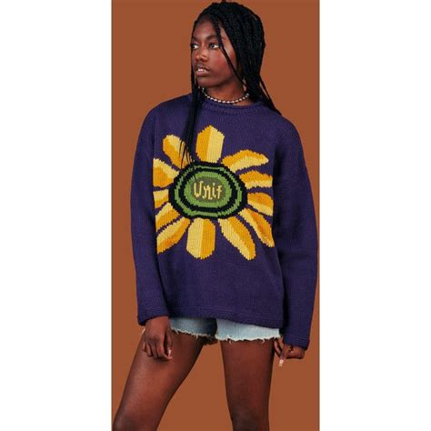 Unif Petal Sweater Liked On Polyvore Featuring Tops Sweaters Flower
