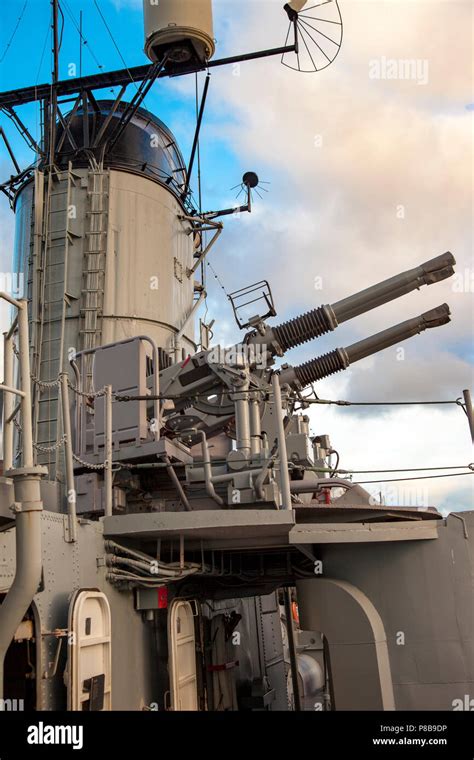 40mm Bofors Anti Aircraft Guns On The Uss Casin Young A Wwii