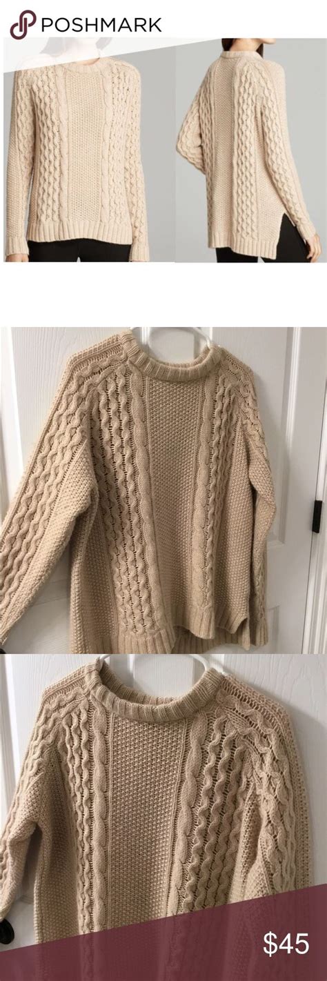 Theory Cable Knit Alpaca Blend Crewneck Sweater Knit Alpaca Sweaters