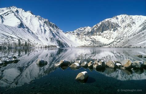 Convict Lake With Early Winter Snow Inyo National Forest Sierra