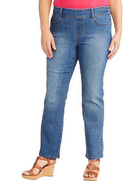 Womens Plus Size Pull On Bootcut Jean
