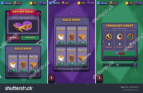 Action Game Ui Kit Will Menus Stock Vector Royalty Free 2092588204