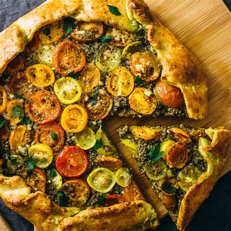 Savory Galette With Pesto And Heirloom Tomatoes Savory Tooth