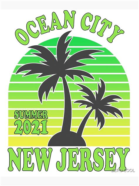 Summer 2021 Ocean City New Jersey Vintage Jersey Shore Palm Trees